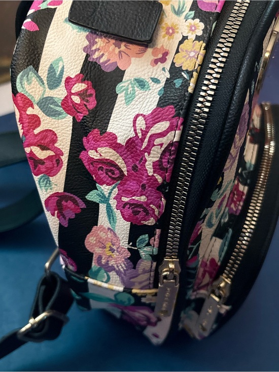 Betsey Johnson Black & Pink Floral Stripe Mini Backpack main image 8